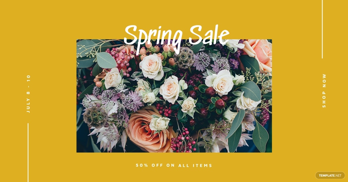 free spring sale facebook post template