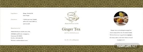 ginger tea bottle label template