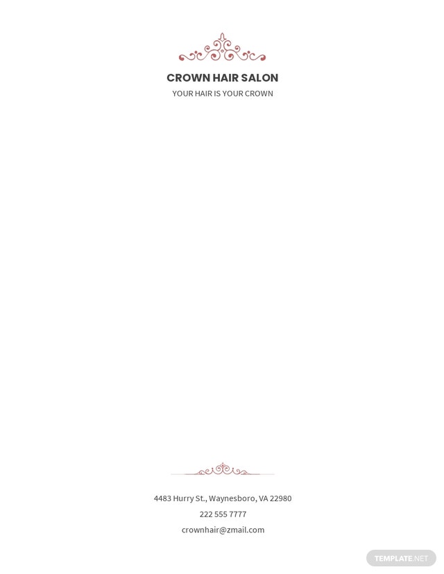 hair salons letterhead template