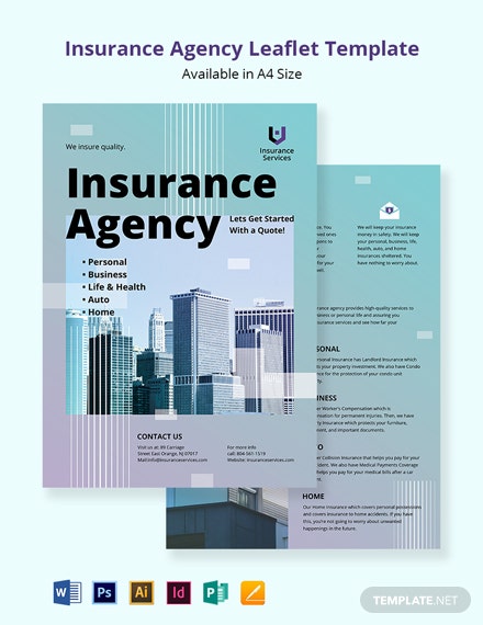 insurance agency leaflet template