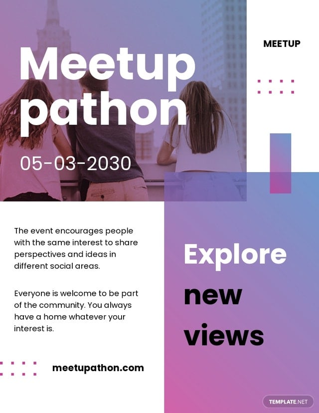 meetup event pamphlet template