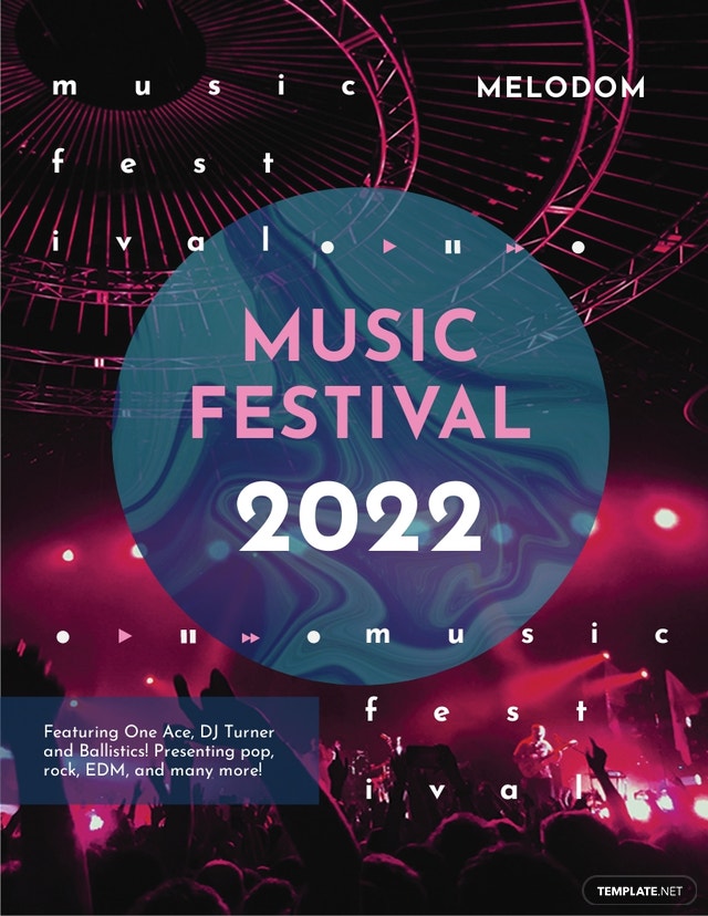 music festival leaflet template