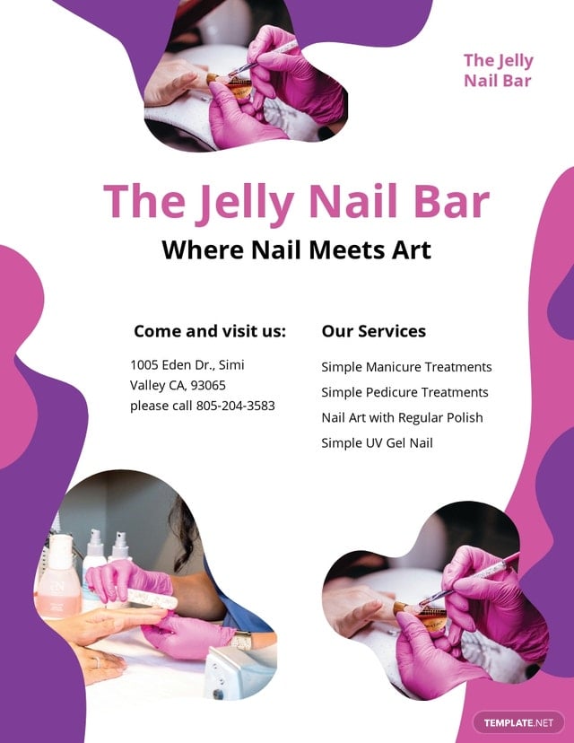 nail studio shop pamphlet template