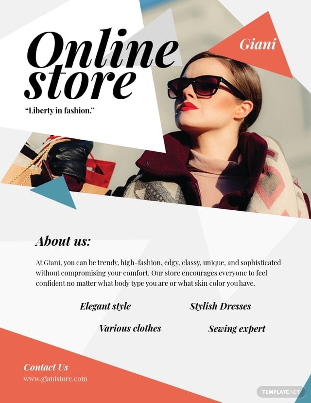 online store pamphlet template