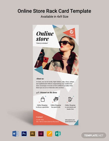 online store rack card template 440