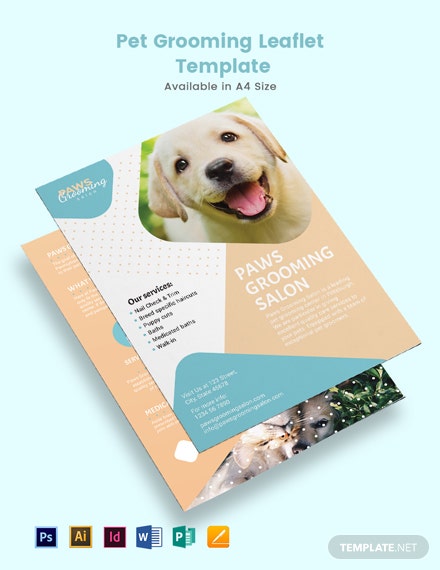 pet grooming leaflet template