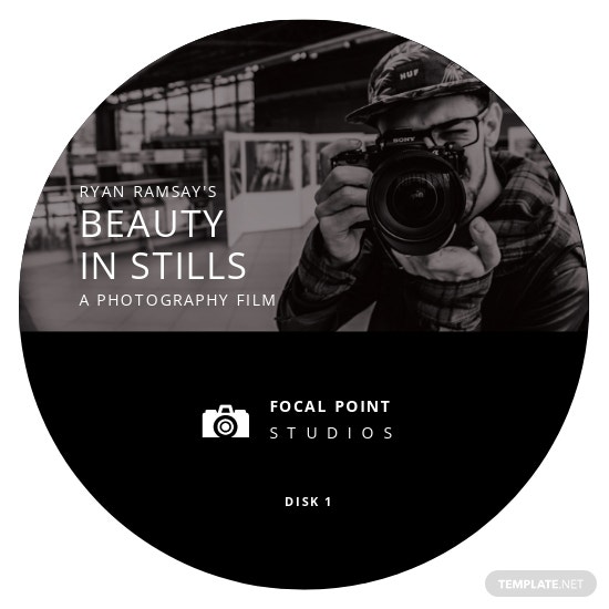 photographer cd label cover template