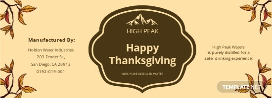 printable thanksgiving water bottle labels template