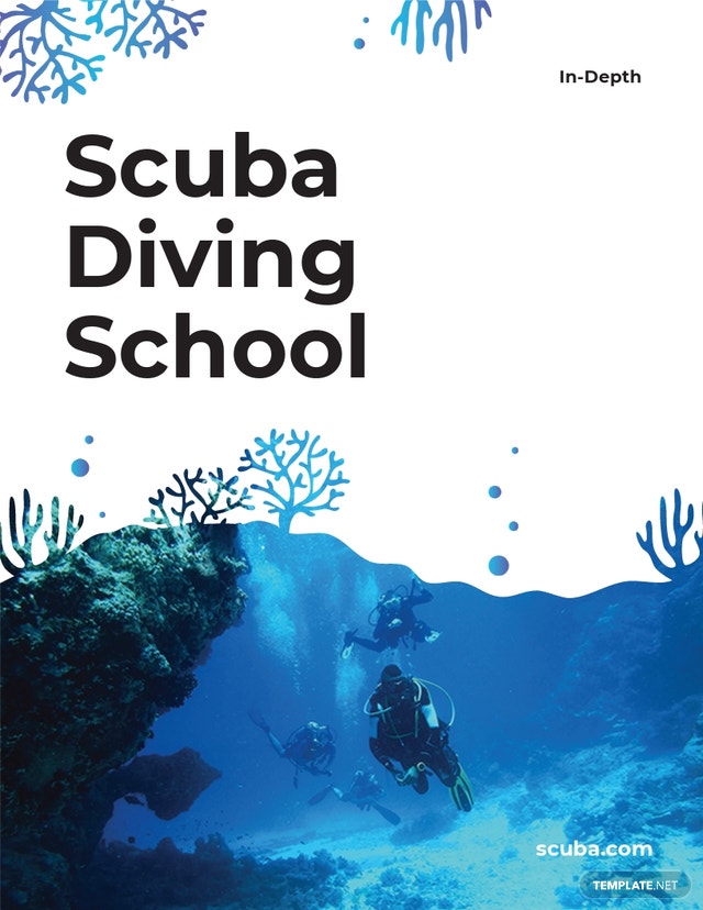 scuba diving school leaflet template