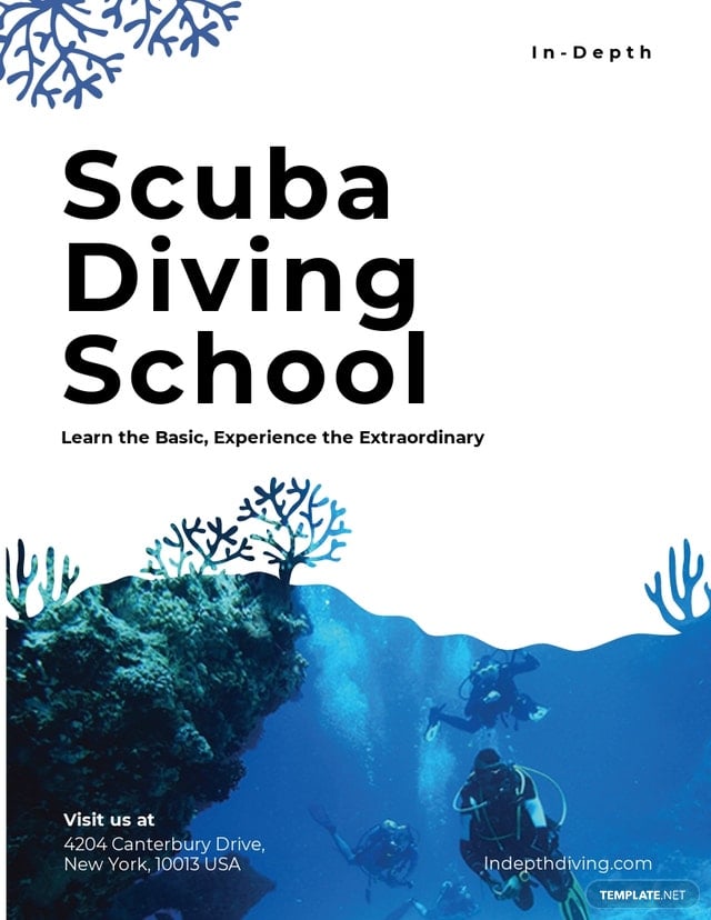 scuba diving school pamphlet template