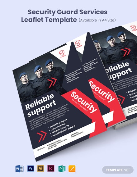 security guard services leaflet template