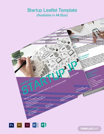 startup leaflet template mockup 400 