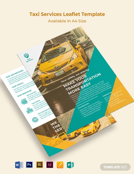 taxi services leaflet template