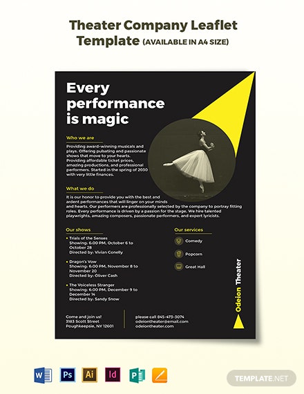 theater company leaflet template