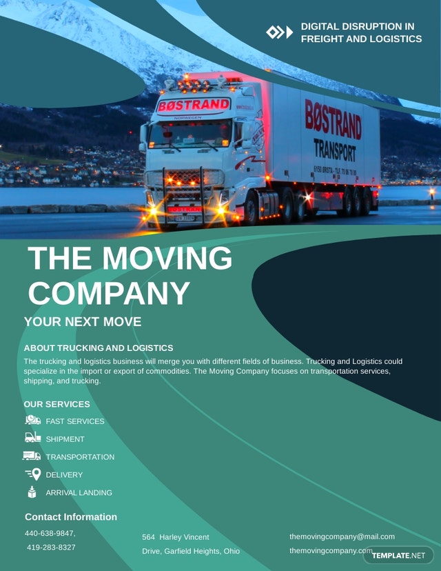trucking logistics leaflet template