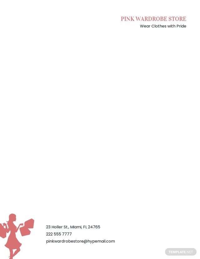 womens clothing store letterhead template