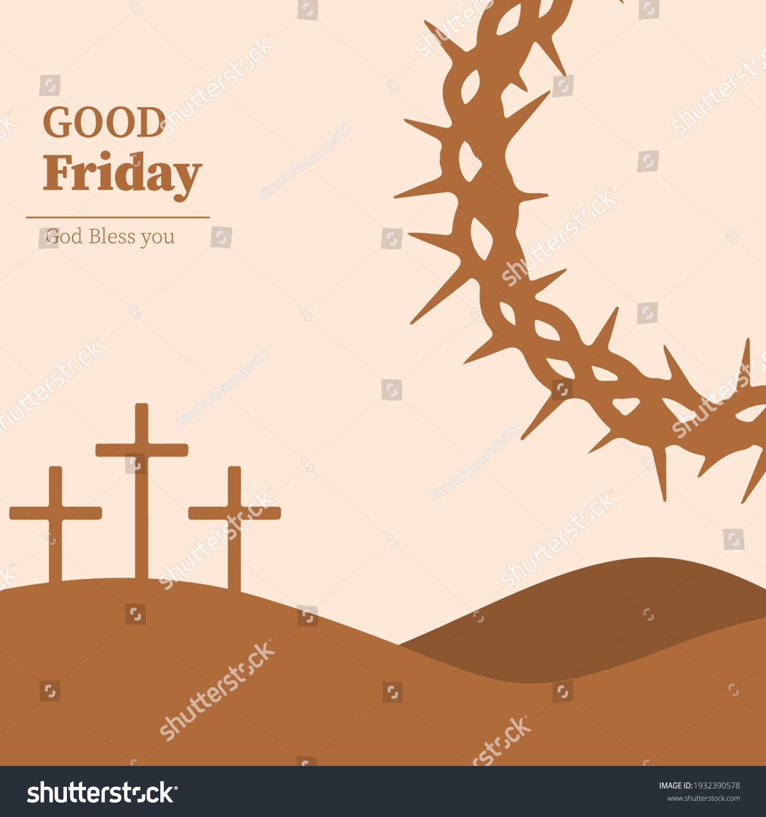 stock vector a post card banner wallpaper template background and many more for good friday vector design 1932390
