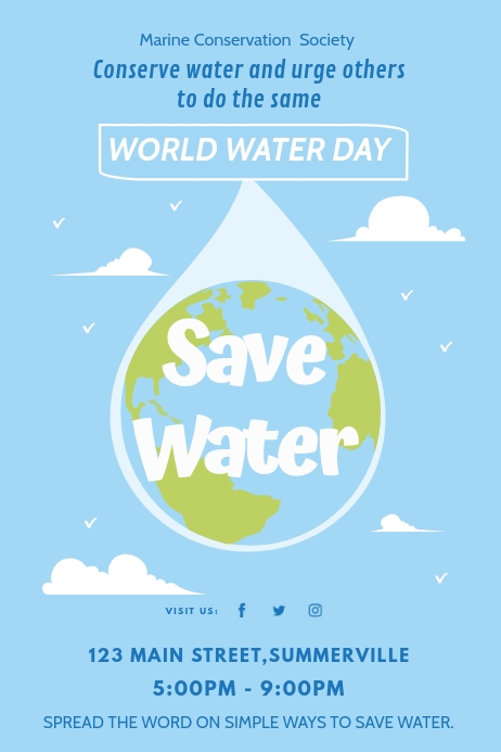 world water day slogan leaflet design template 7f3f221e1f816aecd2147308fd8856fd