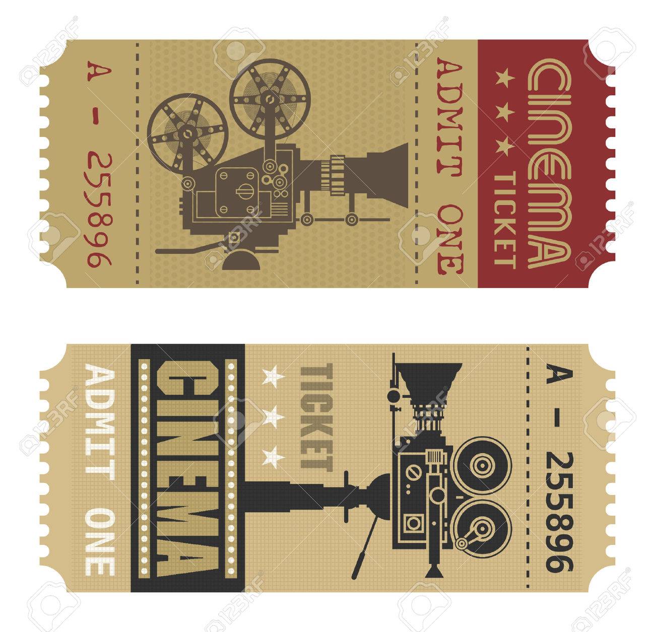 retro cinema ticket