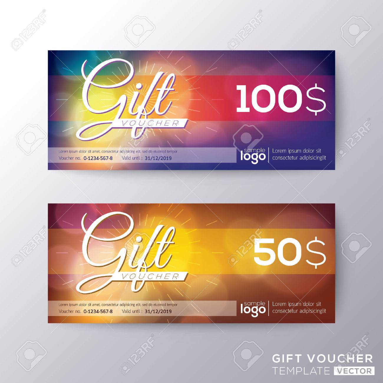 039124 gift certificate voucher coupon card background template