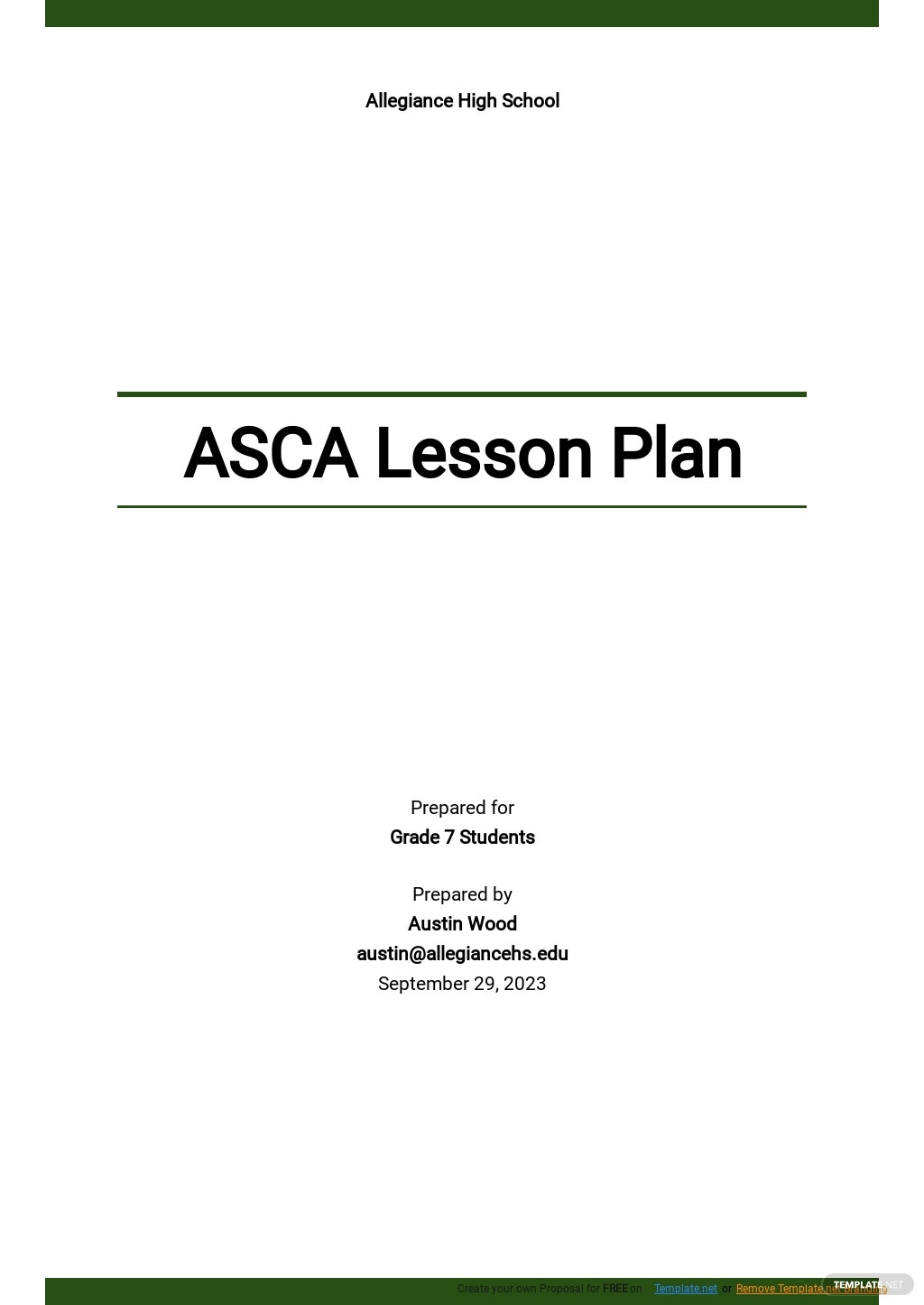 asca lesson plan template