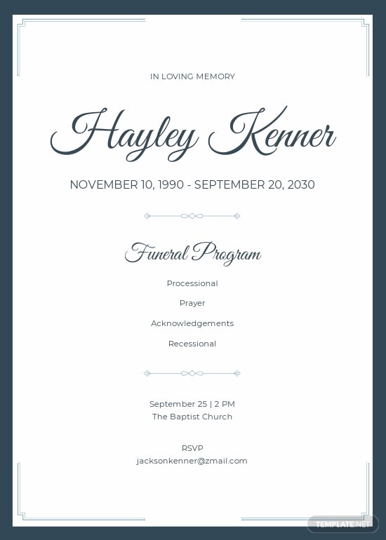 Jehovah Witness Funeral Program Template Prntbl