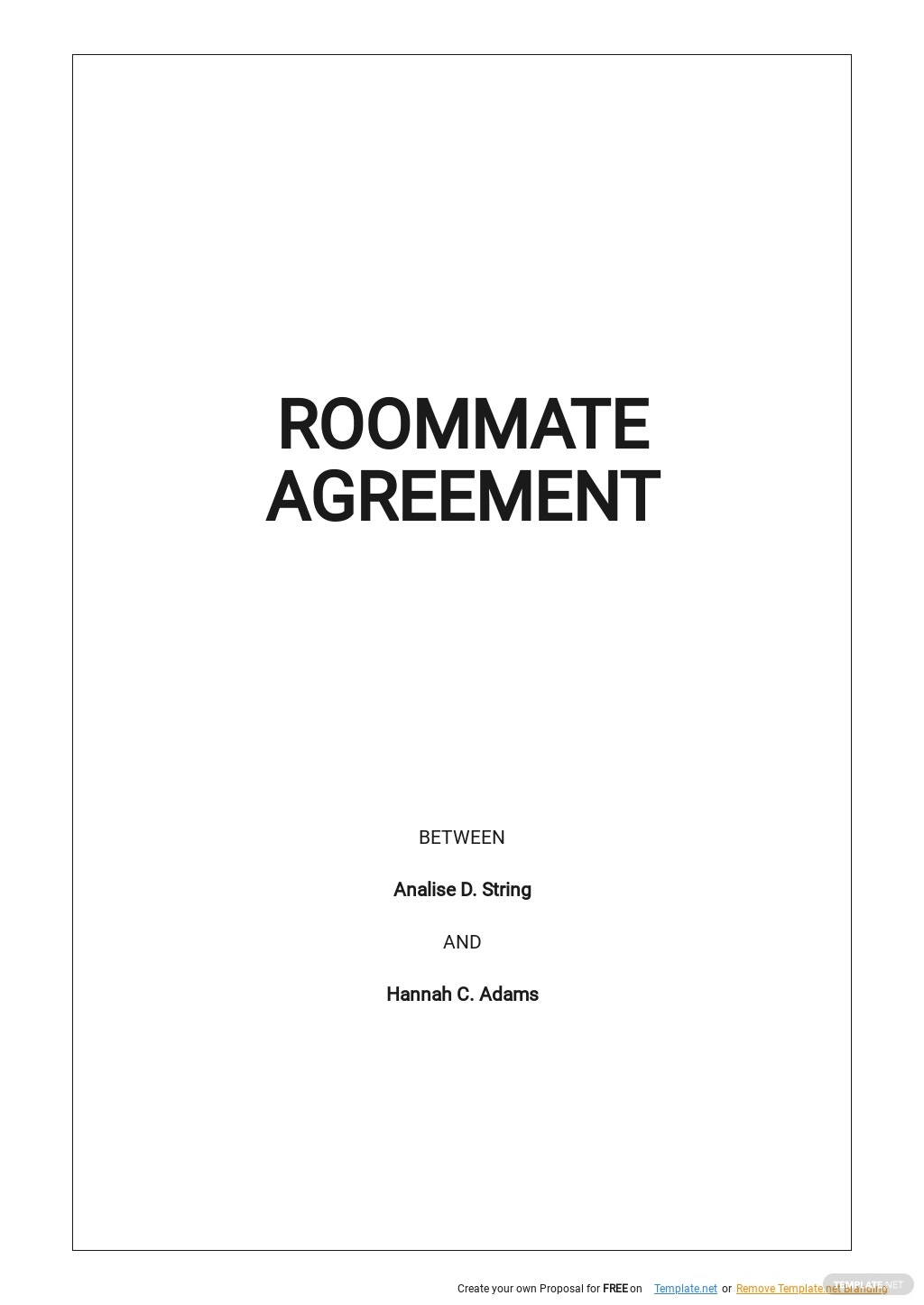 basic roommate agreement template