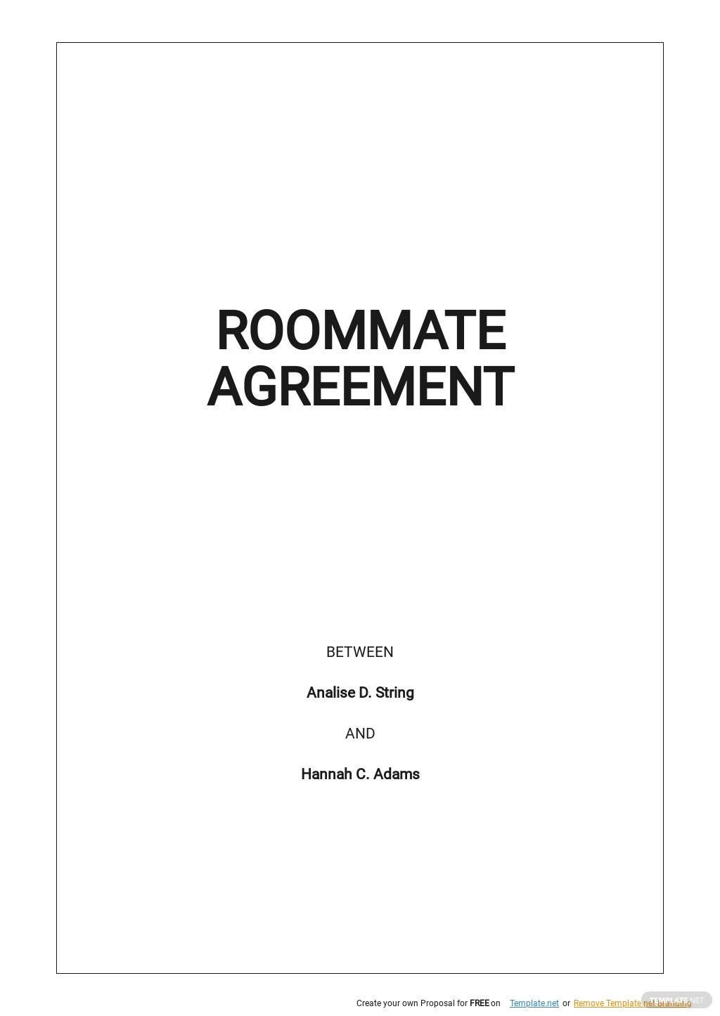 Basic Roommate Agreement Template ?width=530