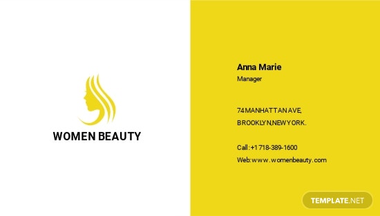 beauty parlor business card template
