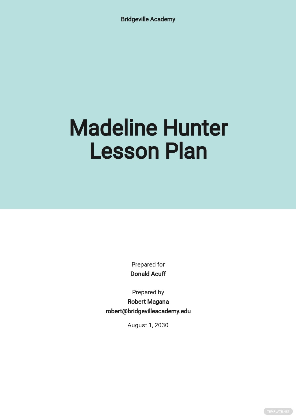 blank madeline hunter lesson plan template