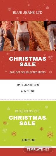 christmas sale ticket template