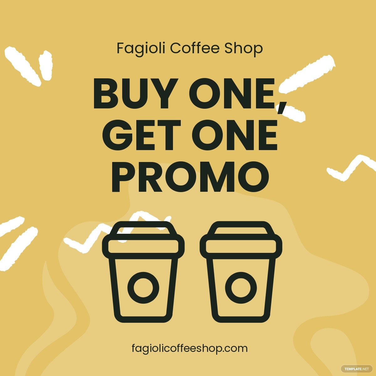 coffee shop promotion linkedin post template