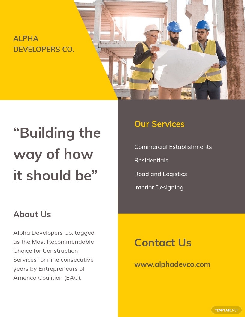 construction advertising leaflet template