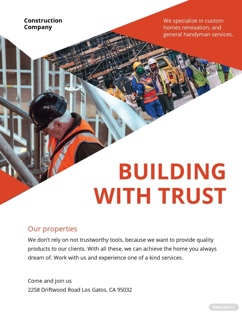 construction company pamphlet template