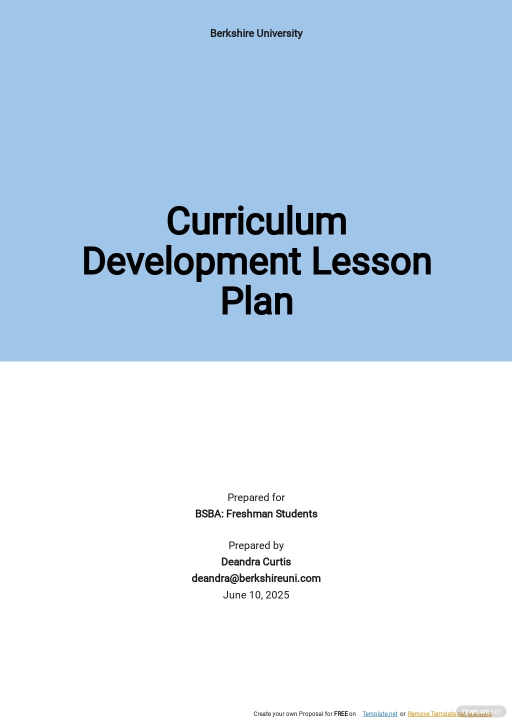 curriculum development lesson plan template