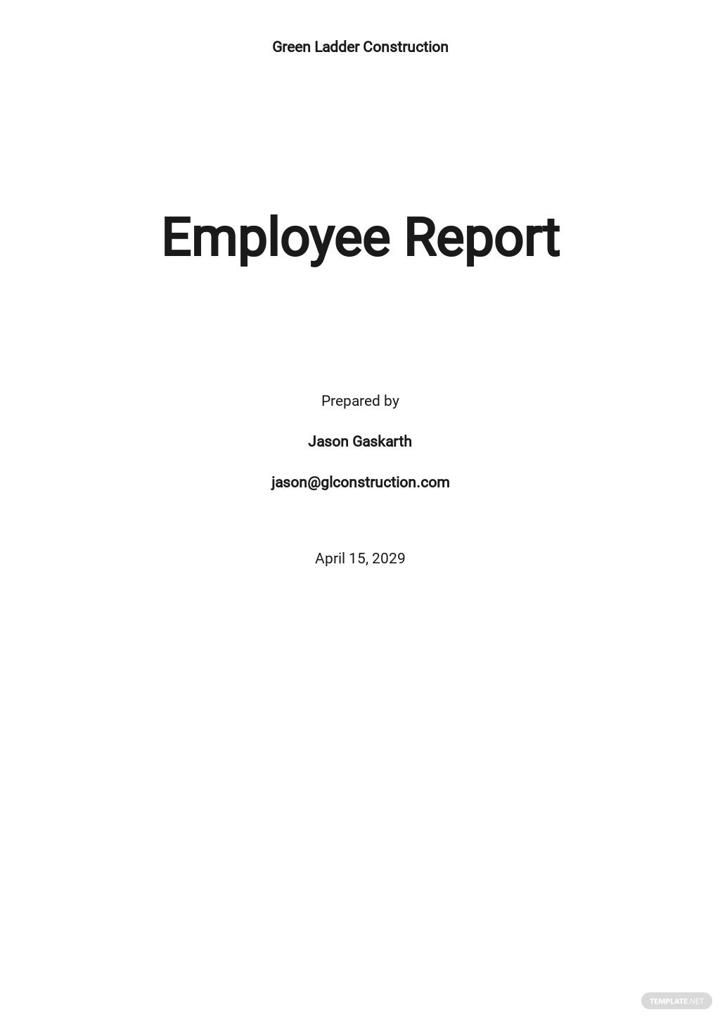 employee report template