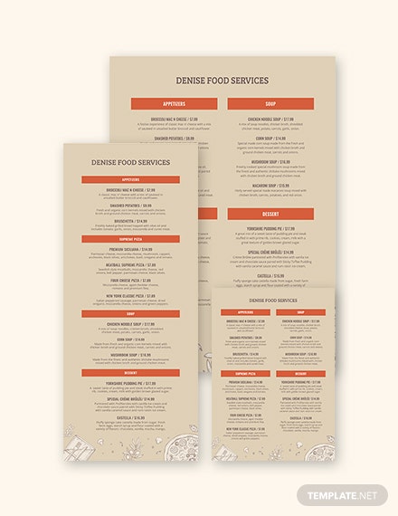 event menu