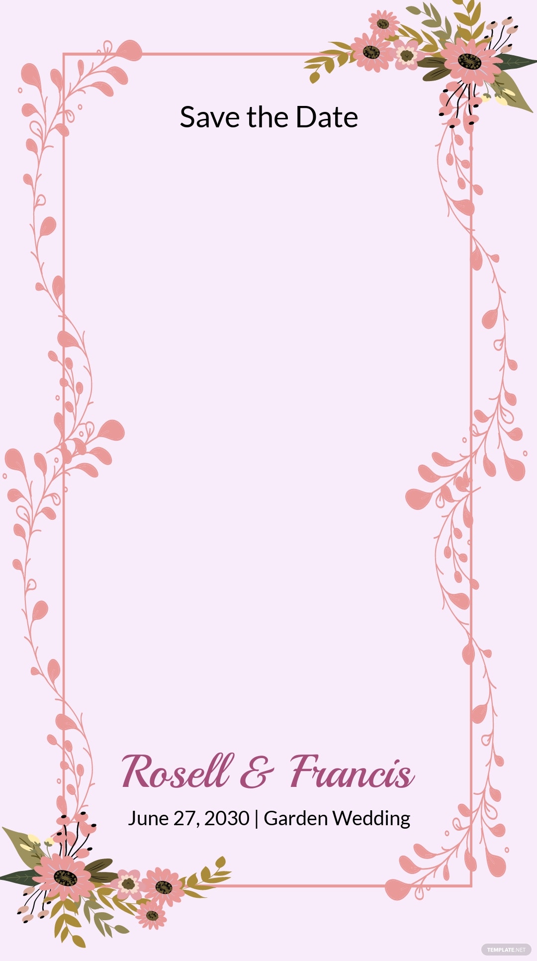 floral save the date snapchat geofilter template