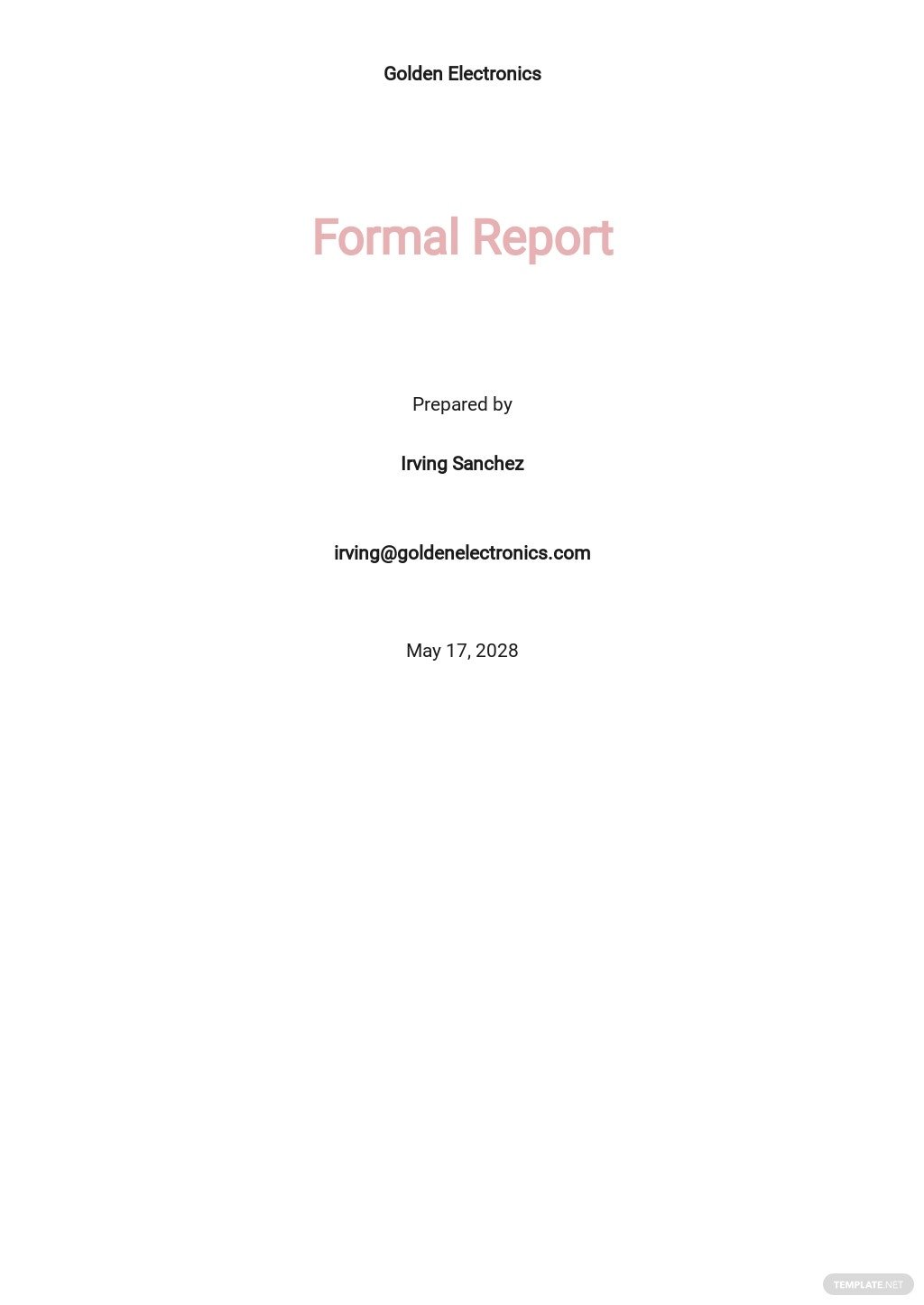 formal report template