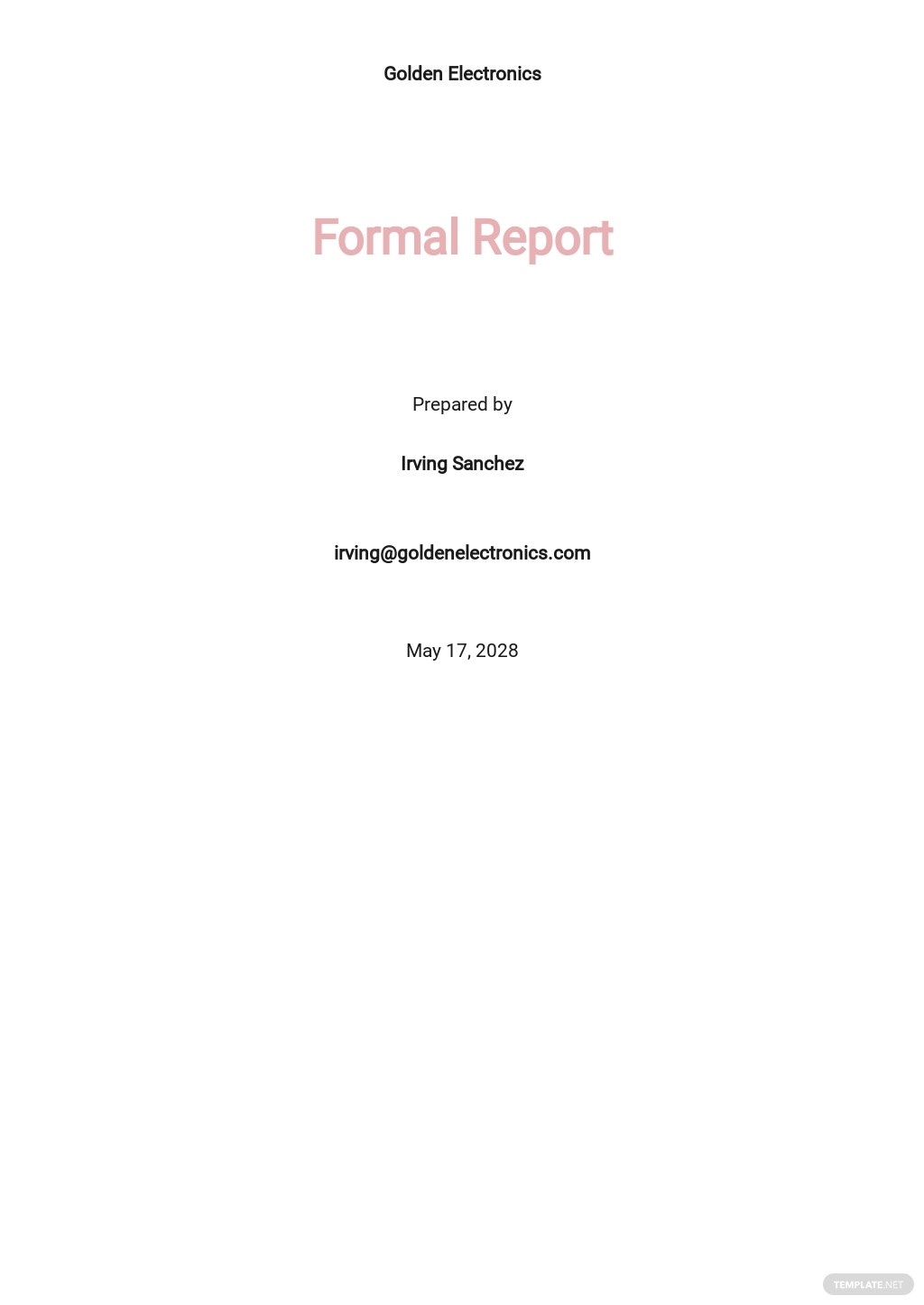 formal report template