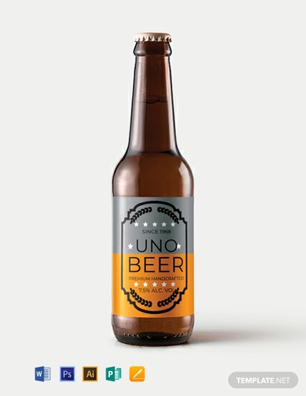 free beer product label template 440x570