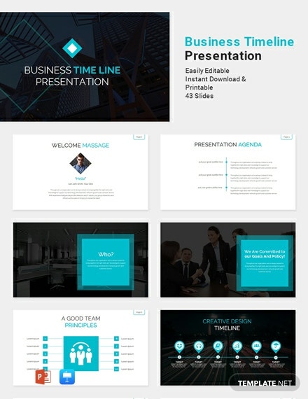 free business timeline presentation template 440x570