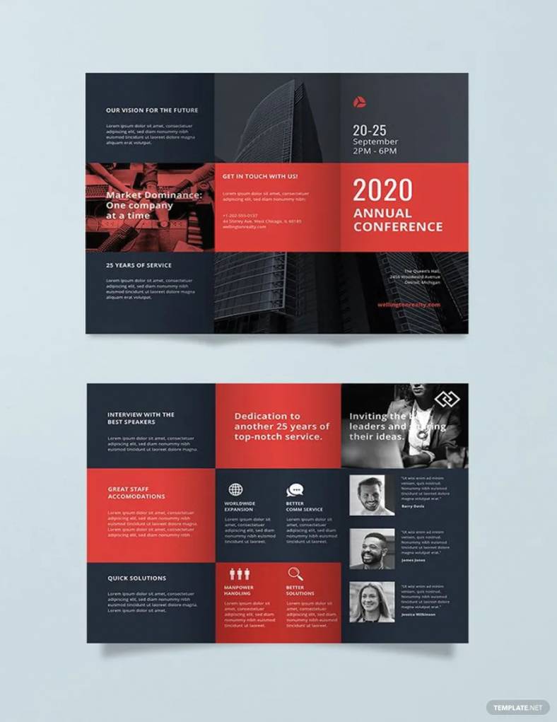 free conference business brochure template 2x 788x10