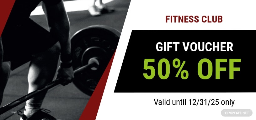 free gym discount voucher template