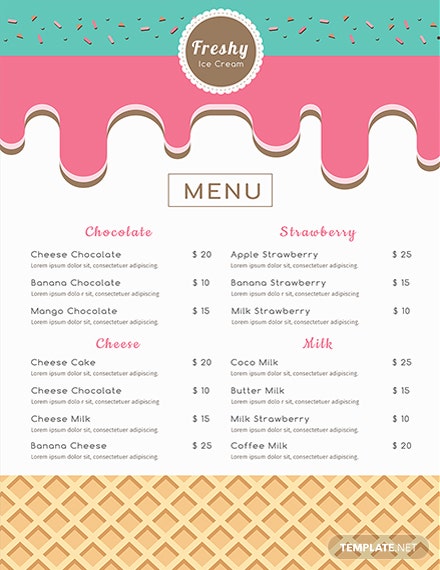 free ice cream menu template 1x