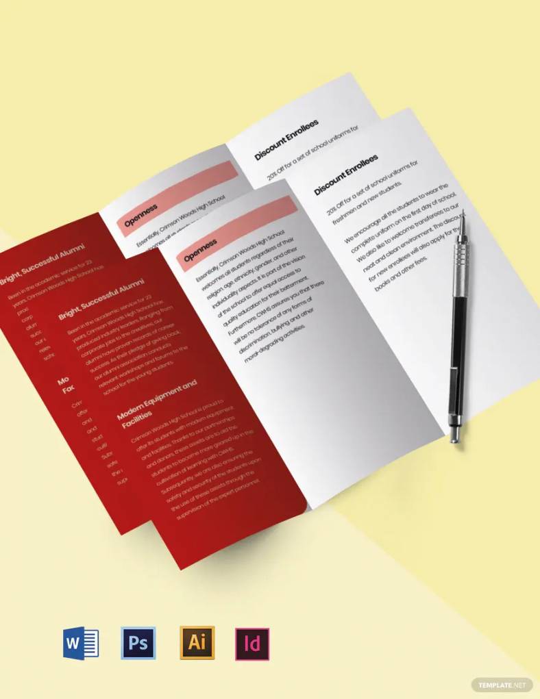 free modern tri fold school brochure template 1 788x10