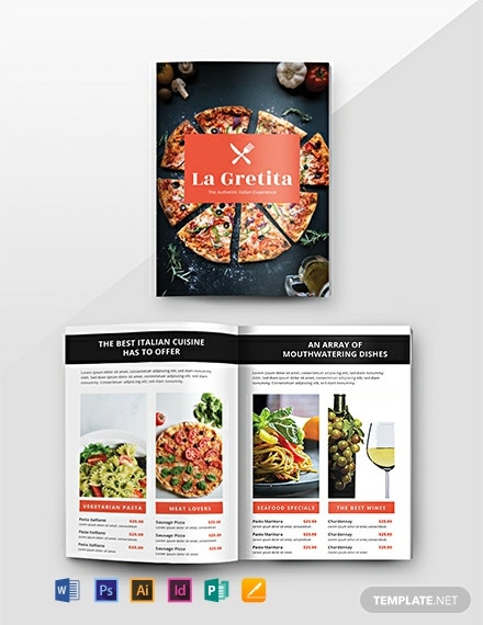 free restaurant catalog template 440x570