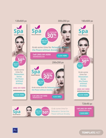 free spa ad banner template 440x570