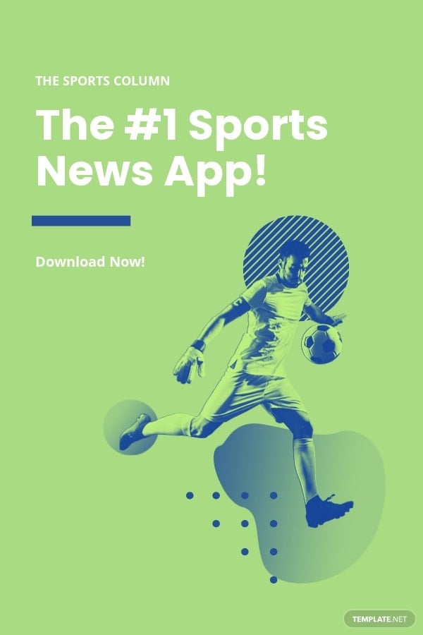 free sports app promotion pinterest pin template