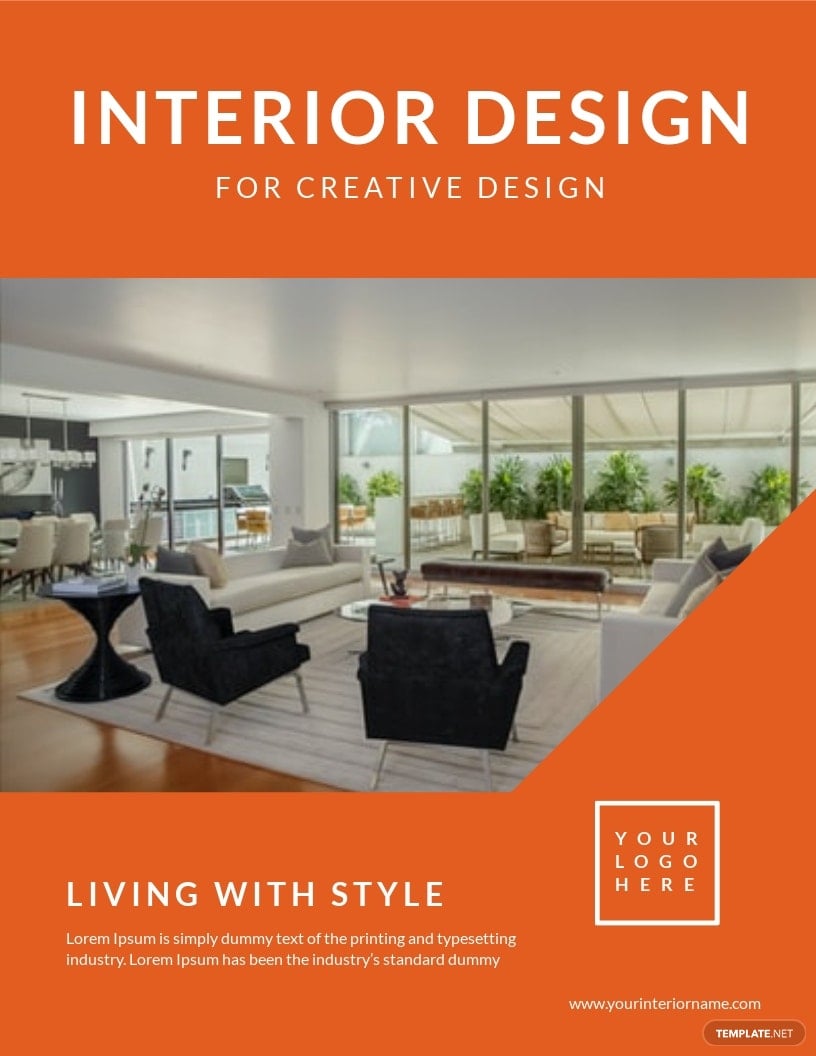 free square interior magazine template